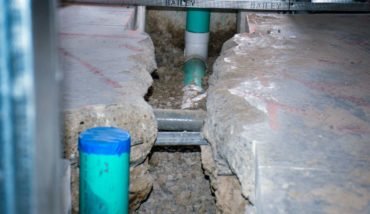 rough in work for drain line