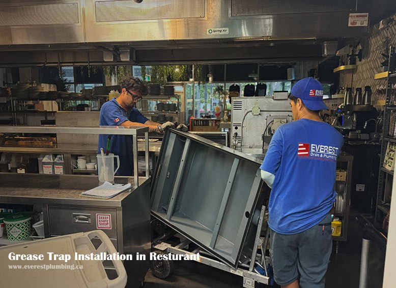 everest toronto plumber installing grease interceptor in toronto downtown resturant