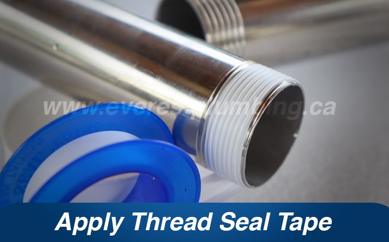 apply thread seal tape around the shower head 