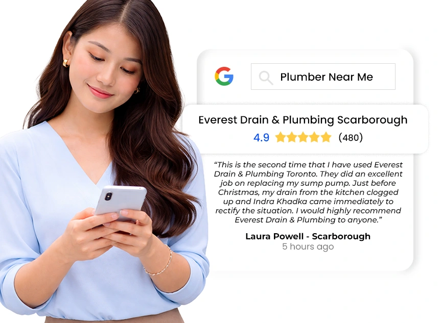 customer 5 star review for everest drain & plumbing