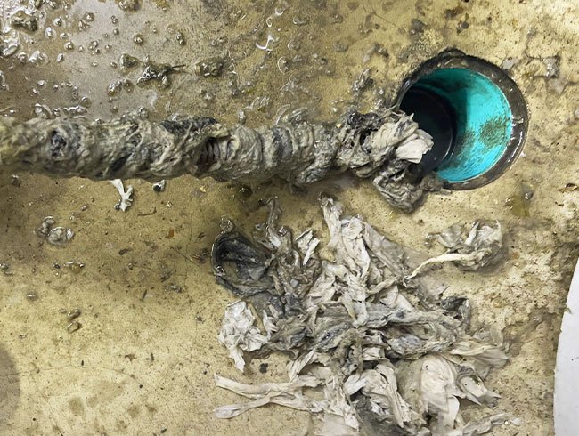 drain blockage clearing due to towel paper