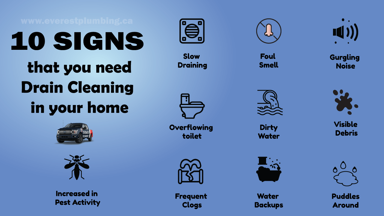 infographic for 10 sign that you need drain cleaning in your home 