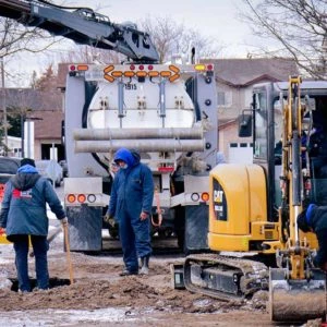 Everest team replacing the water main line