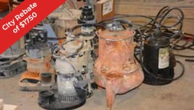 sump pump installation city rebate